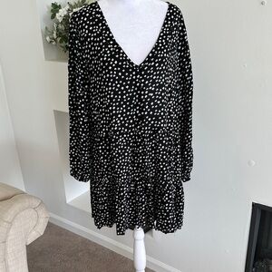 Maeve Black and White Polka Dot Mini Dress